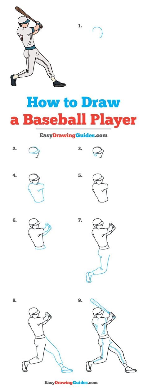 How To Draw A Baseball Player Really Easy Drawing Tutorial Drawing