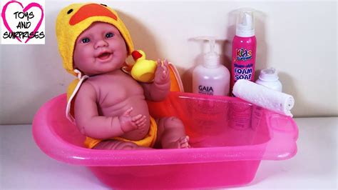 Baby Doll Bathtime Pink Bubble Bath🛀 Toys For Girls Pretend Play Games