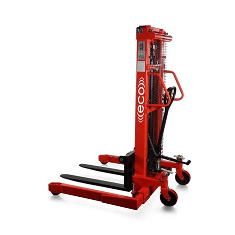 Eco “ems22n” Adjustable Fork Manual Hydraulic Stacker Mobile