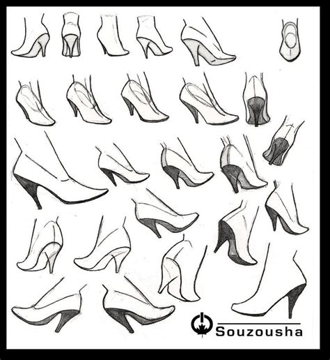 High Heels Reference Sheet By Souzousha On Deviantart Drawing