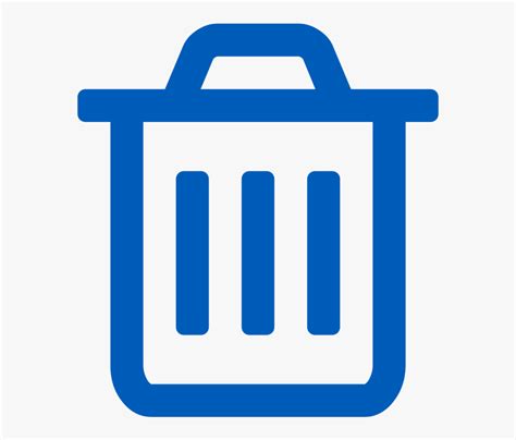 Solid Blue Icon Of A Garbage Can Delete Button Icon White Free