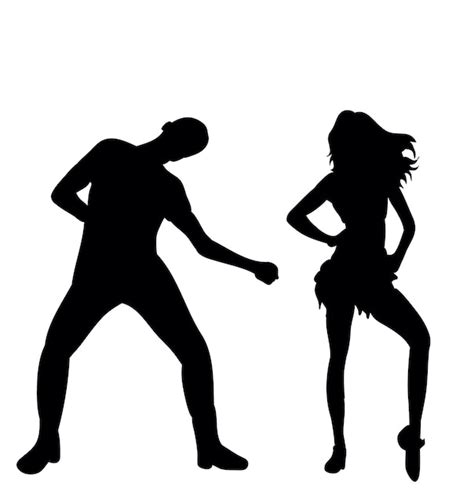 premium vector silhouette guy and girl dancing