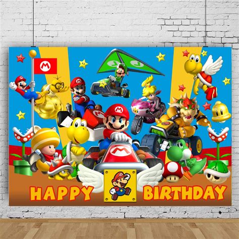 Super Mario Backdrop 5x3ft Video Game Backdrops For Mario Birthday