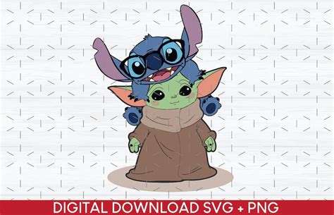 Baby Yoda Stitch SVG PNG Gift Birthday Merry christmas | Etsy
