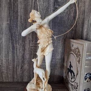 Artemis Diana Goddess Statue Alabaster Etsy
