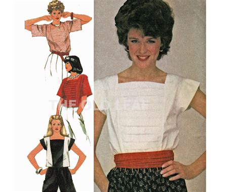 Sewing Pattern For 1980s Pullover Blouse With Variations Etsy
