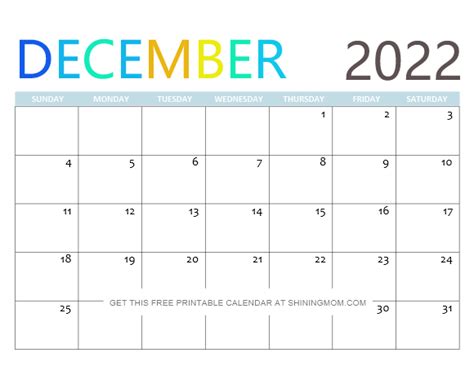 2022 Free Printable Calendars