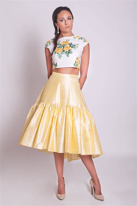 50s Style High Low Skirt Full 50s Skirt Hi Lo Skirt Yellow Etsy