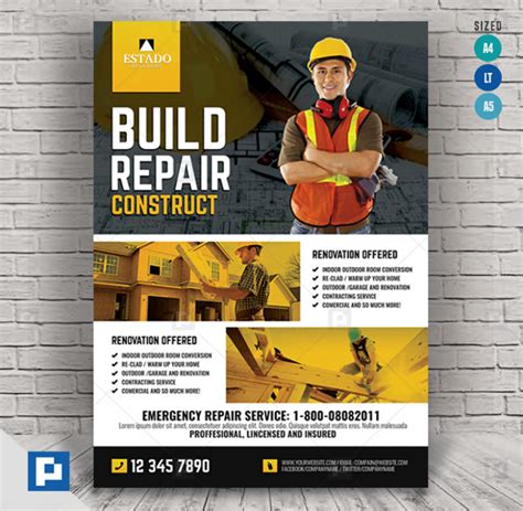 Construction And Building Company Flyer Psdpixel