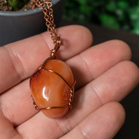 Polished Carnelian Necklace 1 The Crystal Council