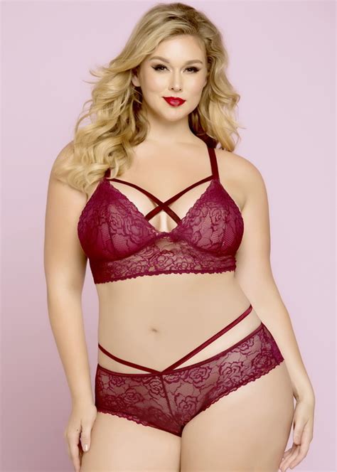 plus size red lace bralette spicy lingerie