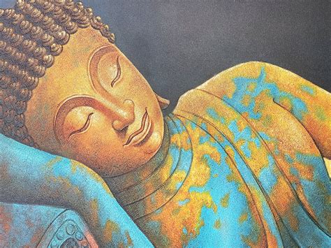 Sleeping Buddha Painting Buy Asian Art In Thailand L Royal Thai Art