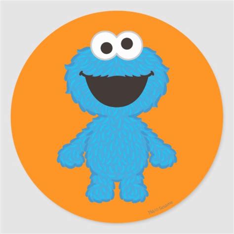 Cookie Monster Wool Style Classic Round Sticker