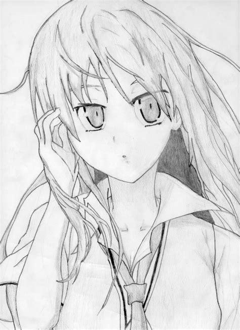 Shiina Mashiro Drawing By Kinduhsortahmaybe On Deviantart