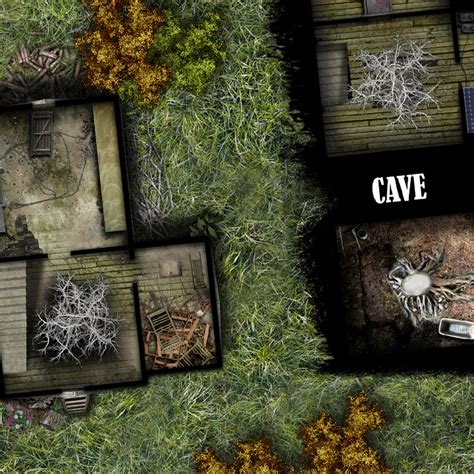 Apocalyptic Abandoned Cabin Battle Map White Tree Monolith Amatsu