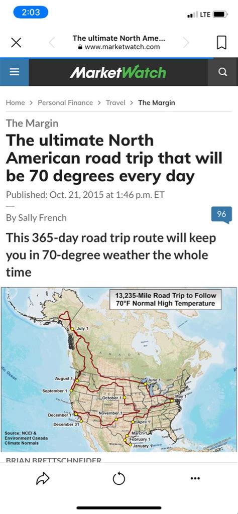 The Ultimate North American Road Trip That Will Be 70 Degrees Every Day