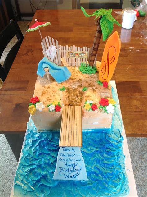 Beach themed cake | Beach themed cakes, Themed cakes, Cake