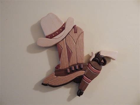 Cowboy Boots Hat And Gun By Frogintarsia On Etsy