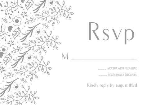 Floral Decorations Rsvp Card Template Free Greetings Island