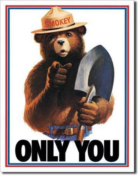 Smokey Bear Only You Tin Sign In 2020 Smokey The Bears Vintage
