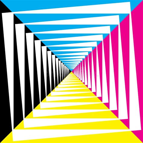 Cmyk Cyan Magenta Yellow Black On Transparent Background Tunnel Double