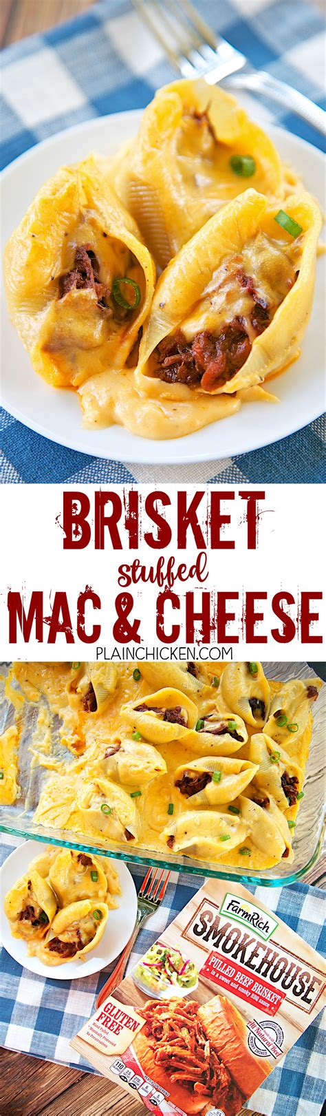 Meats, herbs, and vegetables can pair with mac and cheese very well. Brisket Stuffed Mac and Cheese - CRAZY good! Jumbo pasta ...