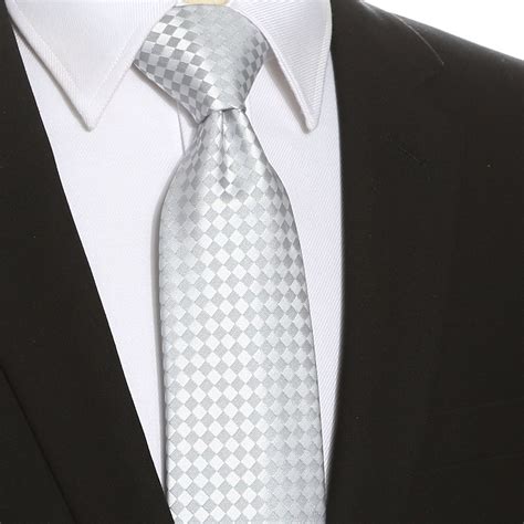 Silver Checkered Wedding Tie Wedding Ties Checkered Tie