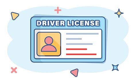 Driver license icon in comic style. Id card cartoon vector illustration