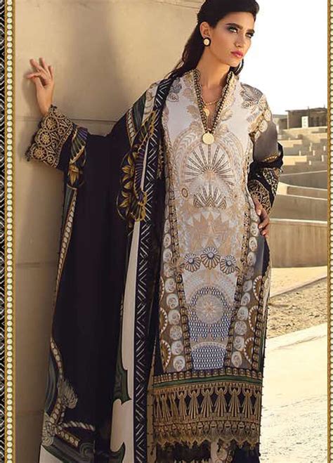 Faraz Manan Embroidered Pima Cotton Unstitched 3 Piece Suit Fzm19l 20