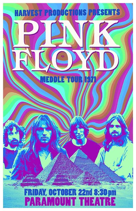 Pink Floyd Vintage Style Poster Pink Floyd Tour Poster Etsy