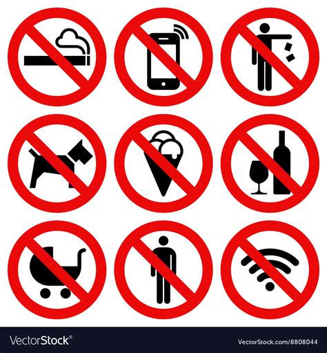 Prohibited Signs Symbols
