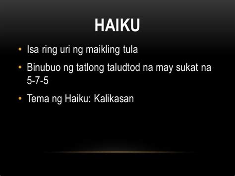 Filipino 9 Tanka At Haiku
