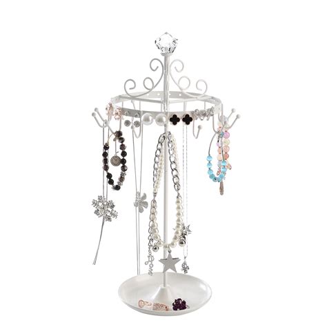 White Metal Chandelier Stand Tree For Jewelry And Accessories Earring