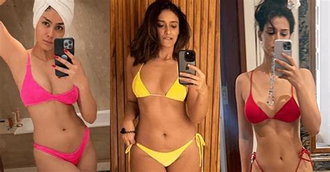 15 Hot Indian Actresses Who Shared Bikini Selfies Mrunal Thakur Disha Patani Ileana Dcruz