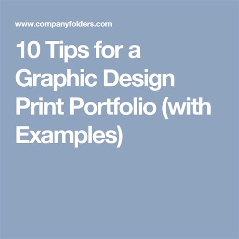 10 Tips For A Graphic Design Print Portfolio With Examples Print