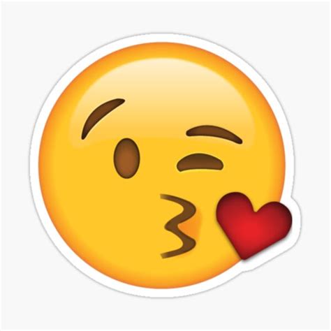 Cute Blow Kiss Emoji Sticker For Sale By Printpress Redbubble