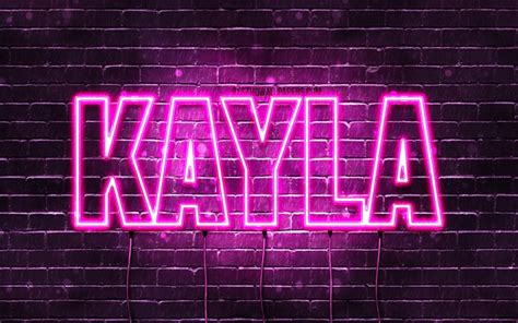 Download Wallpapers Happy Birthday Kayla K Pink Neon Vrogue Co