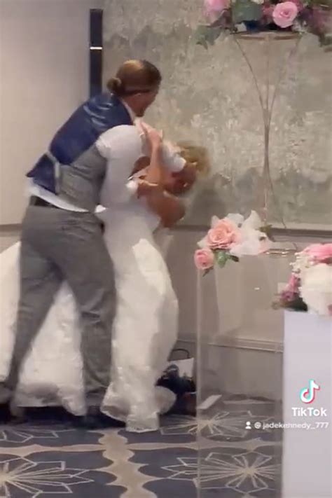viral tiktok of groom smashing wedding cake in bride s face ignites internet
