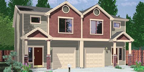 Duplex House Plans With Garage In The Middle House Plan Ideas