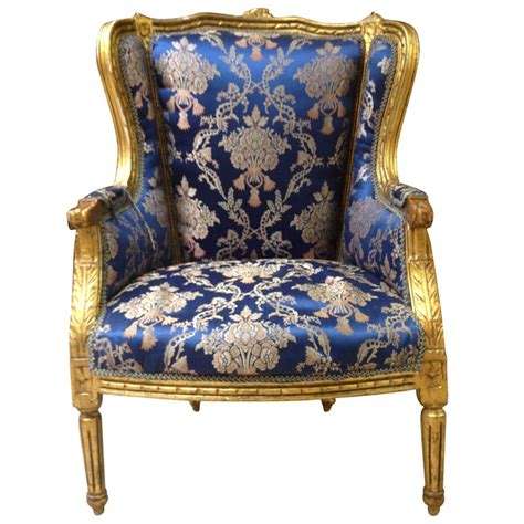 55 downing street tivoli bella ink blue velvet tufted armchair. Blue Armchair Louis XVI Style at 1stdibs