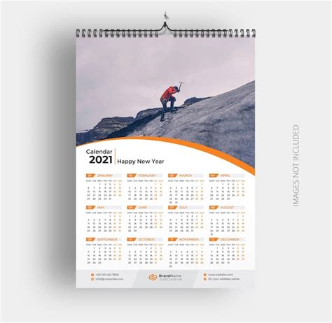 Premium Vector Wall Calendar Template
