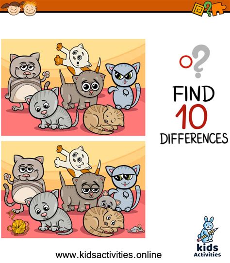 Spot The 10 Differences Between The Two Pictures ⋆ Kids Activities