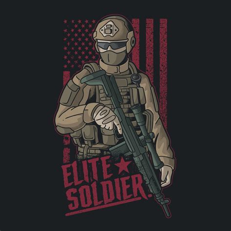 American Elite Soldier Illustration Vector Grunge 3310793 Vector Art At