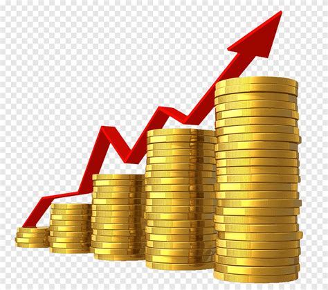 Line Graph On Top Of Coins Illustration Economic Growth Economy Gross
