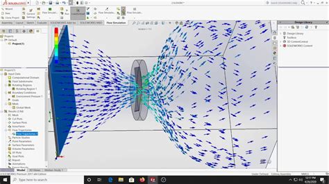 Solidworks Fluid Flow Simulation With Rotating Region Youtube
