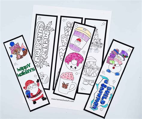 6 Free Printable Christmas Bookmarks To Color