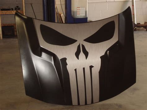 Punisher Skull And Words Vinyl Decal Hood Side For Car Truck Cost Less