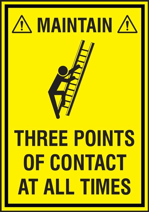 Maintain Three Points Of Contact At All Times Safety Label Lvhr500