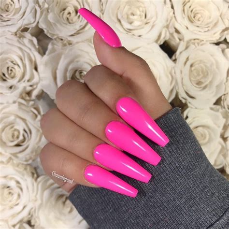 Beautiful Pink Acrylic Nails Beautynails Pink Acrylic Nails Neon