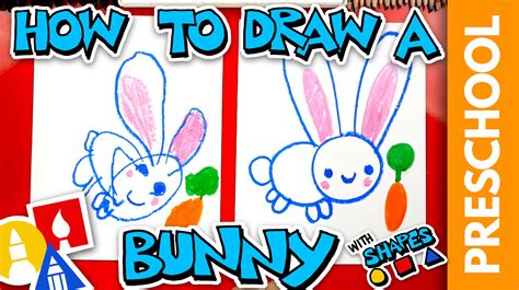 Teach shapes easily with these fantastic shape flashcards! Drawing A Bunny With Shapes - Preschool - Art For Kids Hub